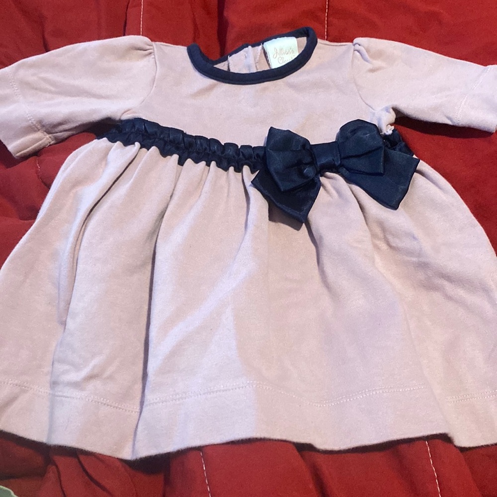 FREE with bundle purchase Long Sleeve Purple Dress with Blue Bow